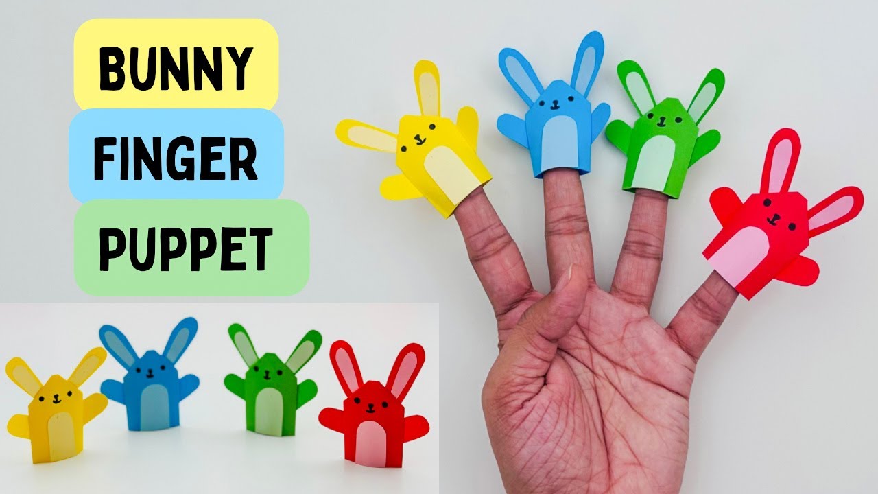 DIY BUNNY FINGER PUPPET | Origami bunny Pencil Topper |origami Craft / paper Craft For School