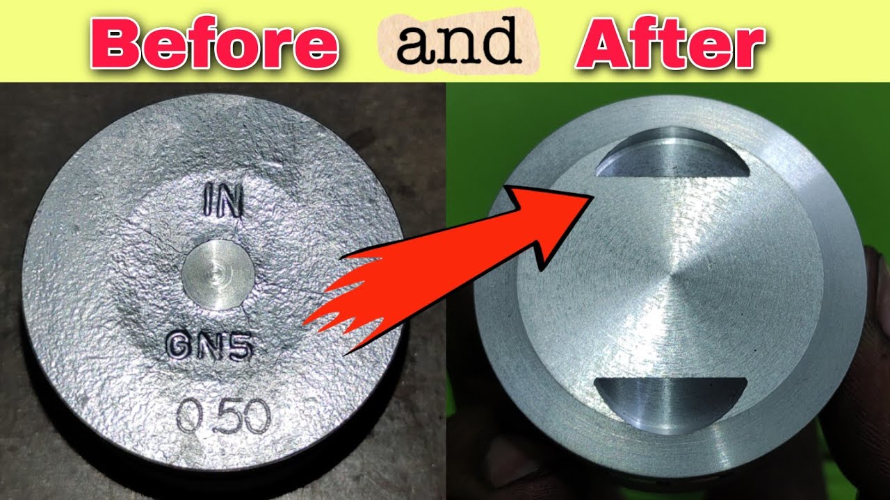 How to cut piston on lathe machine for valve clearance - Zimbiker