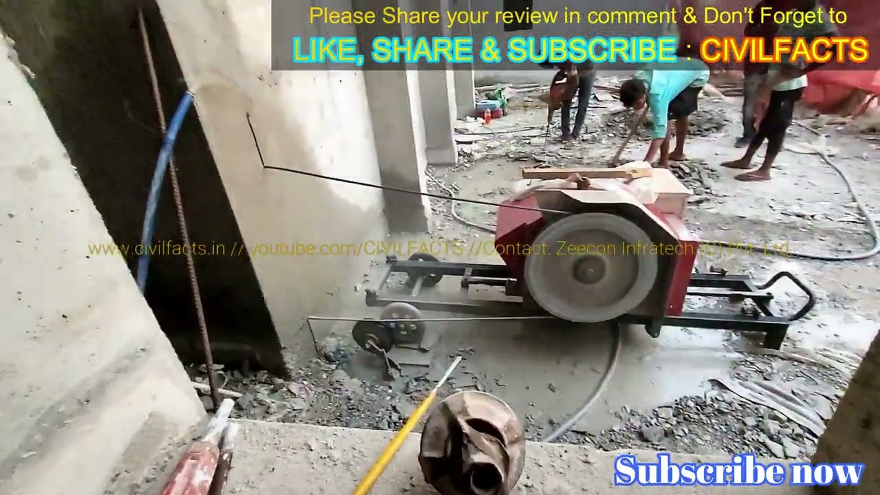 Concrete cutting by Diamond Wire Saw // Wire cutting machine cutting R.C.C Complete process.