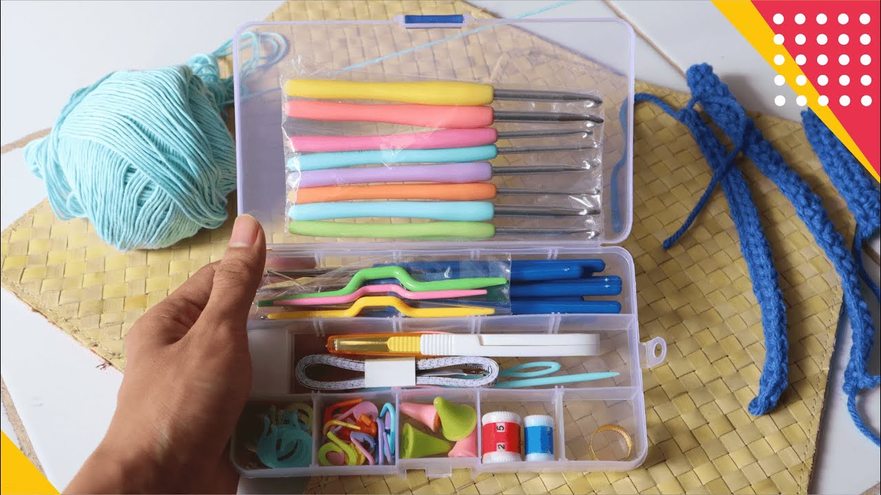 UNBOXING SET ALAT RAJUT KOMPLIT BANGET, UNTUK  PEMULA WAJIB PUNYA INI