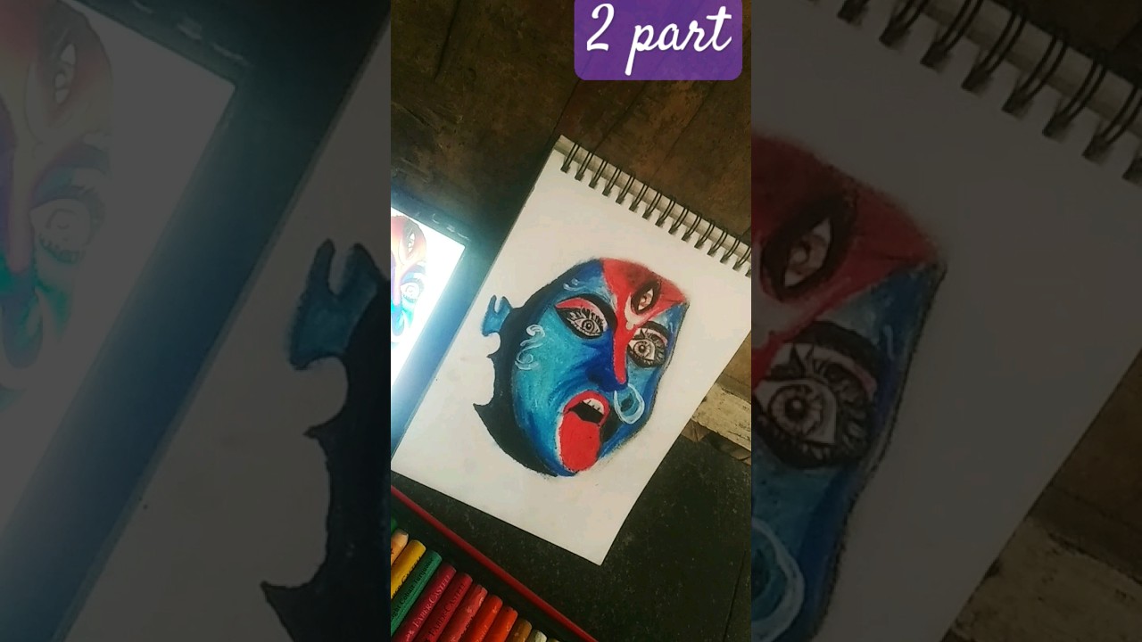 part 2 kali mata  😍 drawing to color🎨 #youtubeshorts #crafter #laxmi #art #shorts