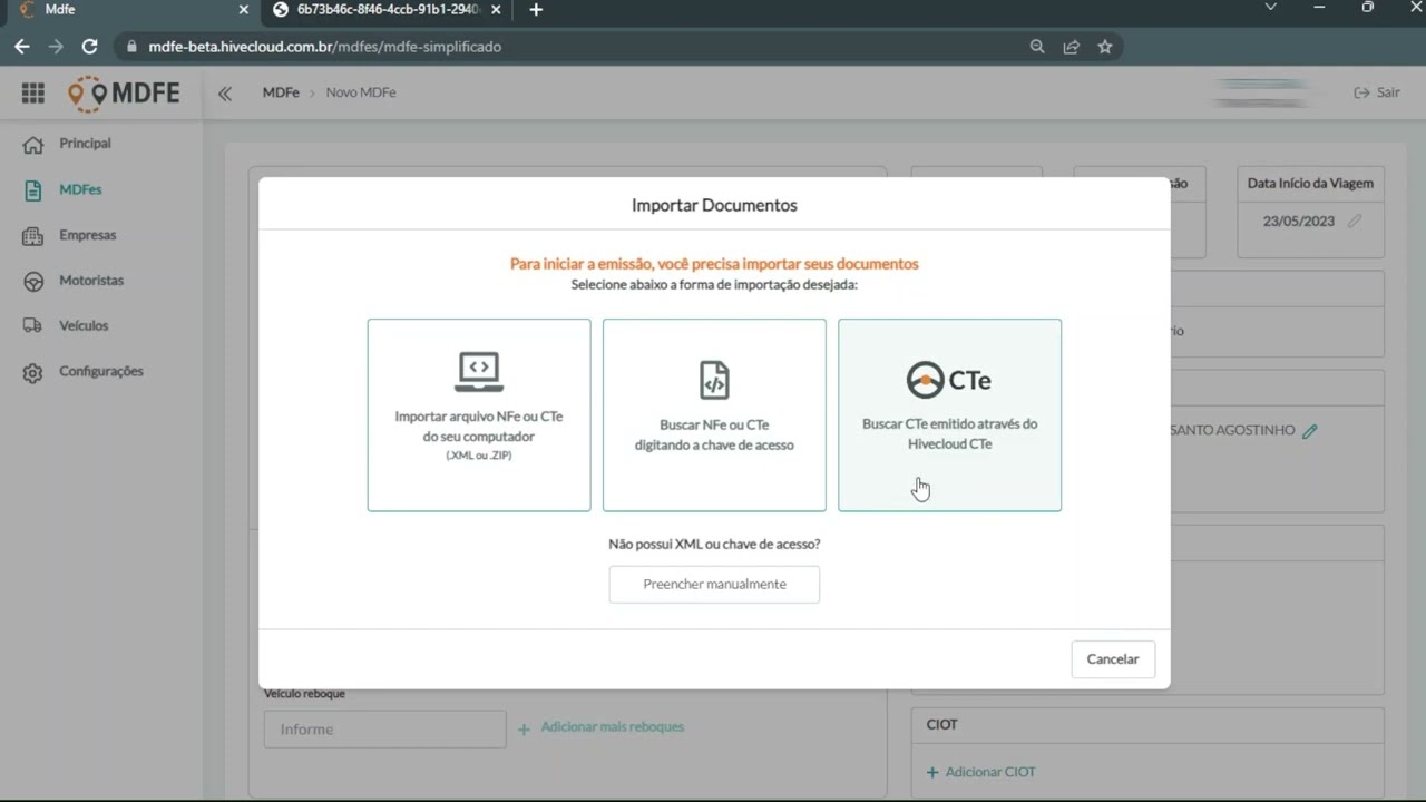 Tutorial - Como emitir um MDFe (Hivecloud MDFe)
