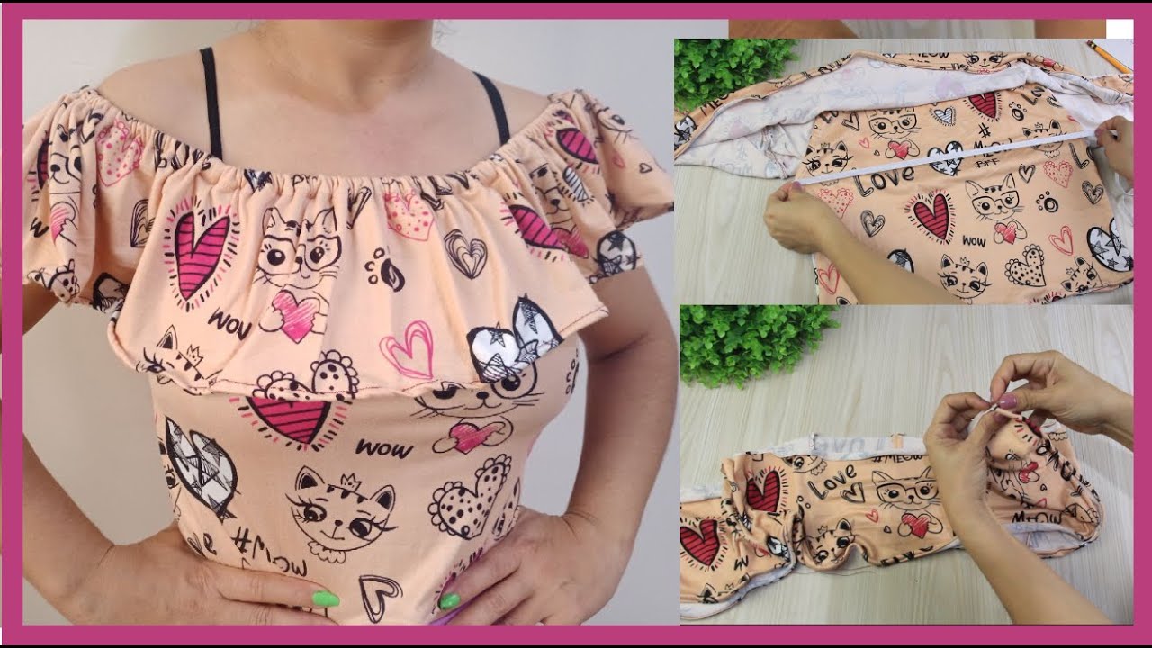 Hice esta blusa Campesina Talla S - M paso a paso