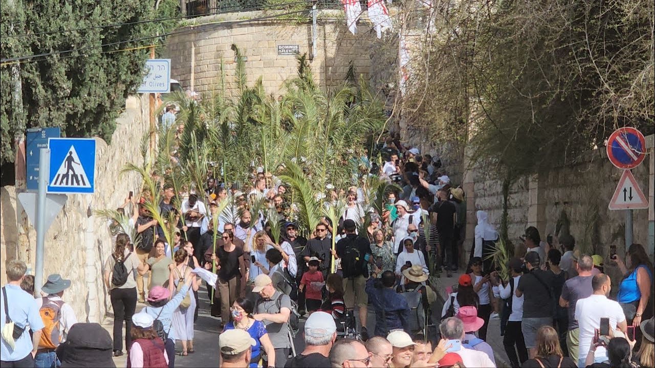 Probably the most important Palm Sunday procession in the world - from Bethphage to Jerusalem. 2022