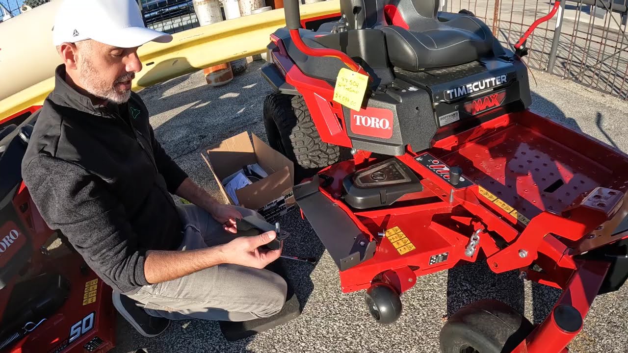 Speedtrap® Chute blocker install for Toro® Timecutter® and Exmark® Quest® mowers.