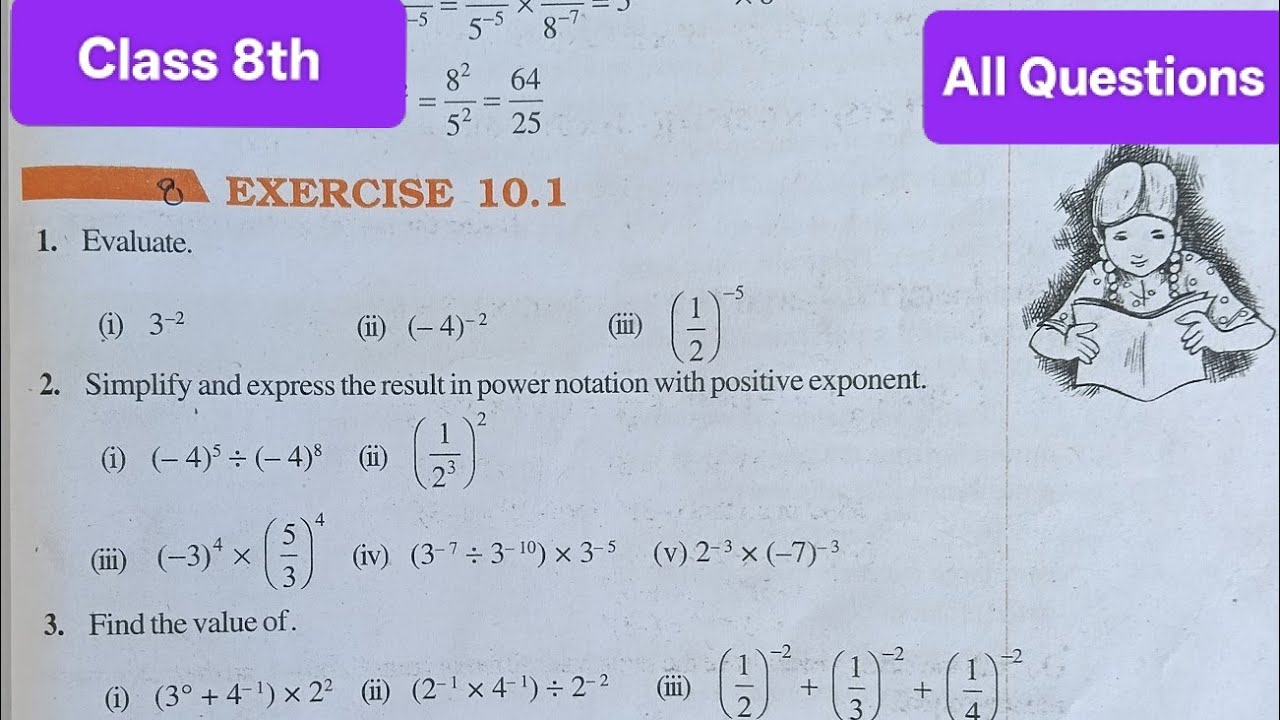 Class 8th maths exercise 10.1। Chapter 10। Exponents and power। Ncert। Solution। Cbse board 