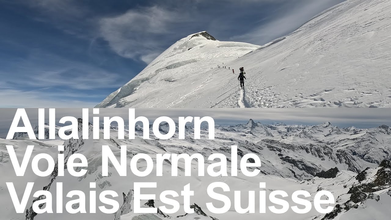Allalinhorn Voie Normale Versant Nord Crête Ouest Saas Fée Valais Suisse ski de randonnée alpinisme