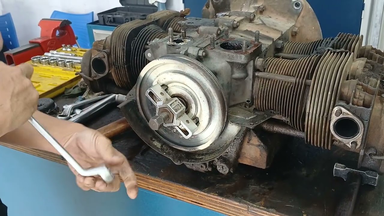 Como sacar polia motor VW ar com sacador Extrator Da Polia Arvore De Manivelas Vw A Ar Raven 111029