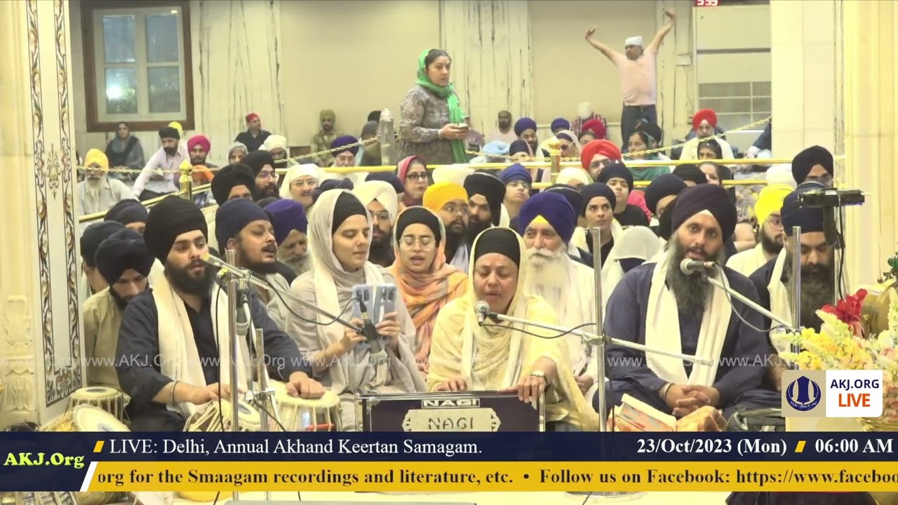 058 Delhi 23Oct2023 MonMor Dinas Sohellaa Keertan Bibi Amrit Kaur Jee Ludhiana
