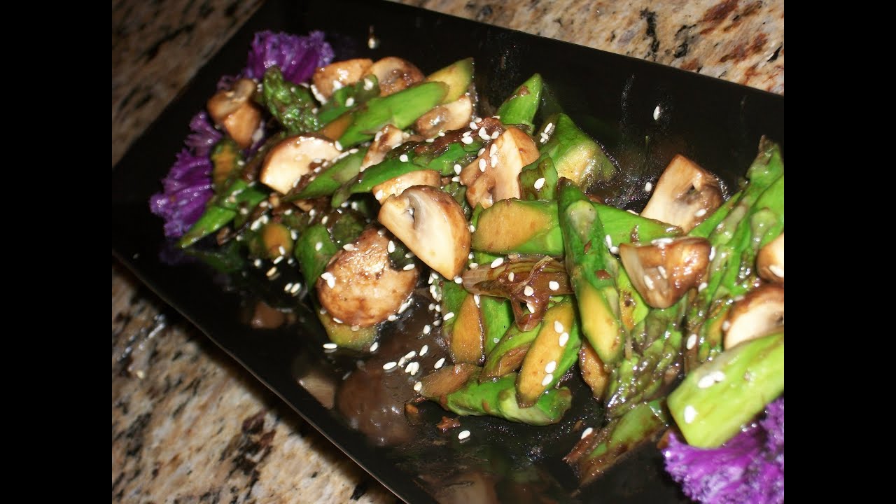 How To Make Stir fry Asparagus and Baby Bella Mushroom