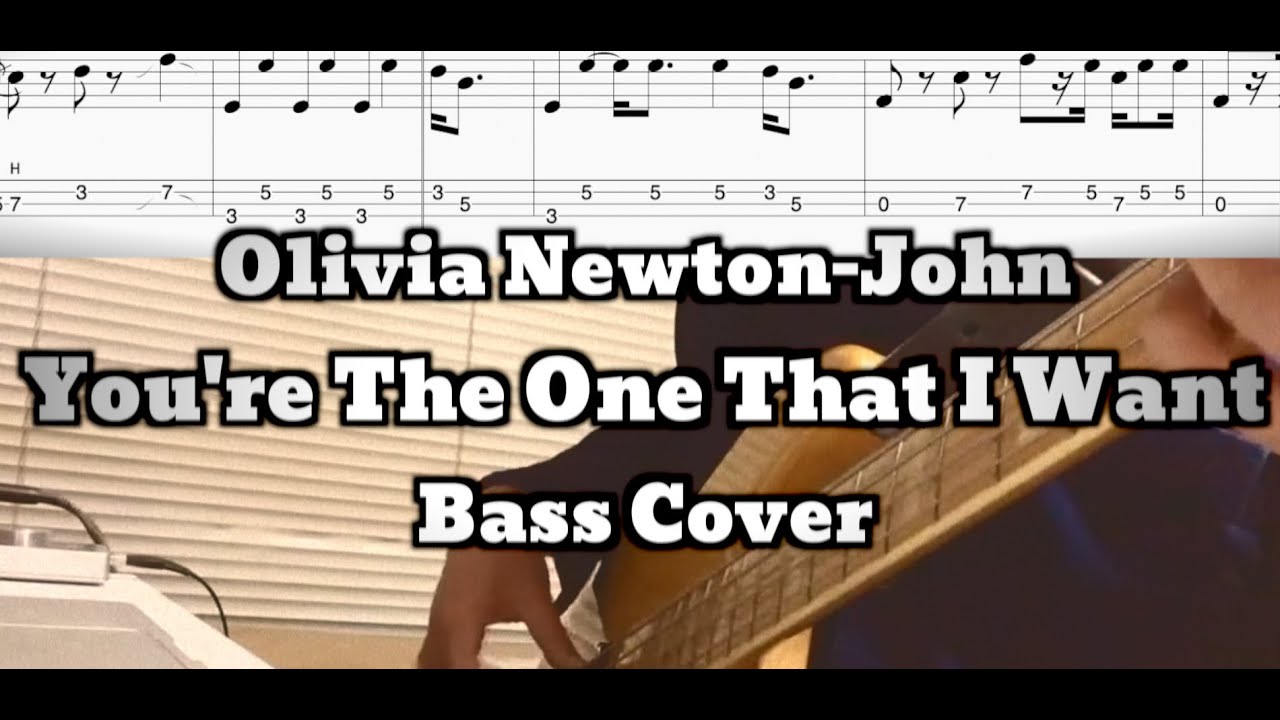 Olivia Newton-John & John Travolta - You're The One That I Want (Bass Cover) TABS in VIDEO // Grease