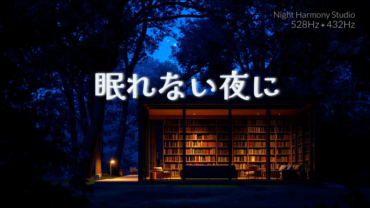 【睡眠用BGM】月と本が眠る時間｜528Hz × 432Hz 静寂ピアノ
