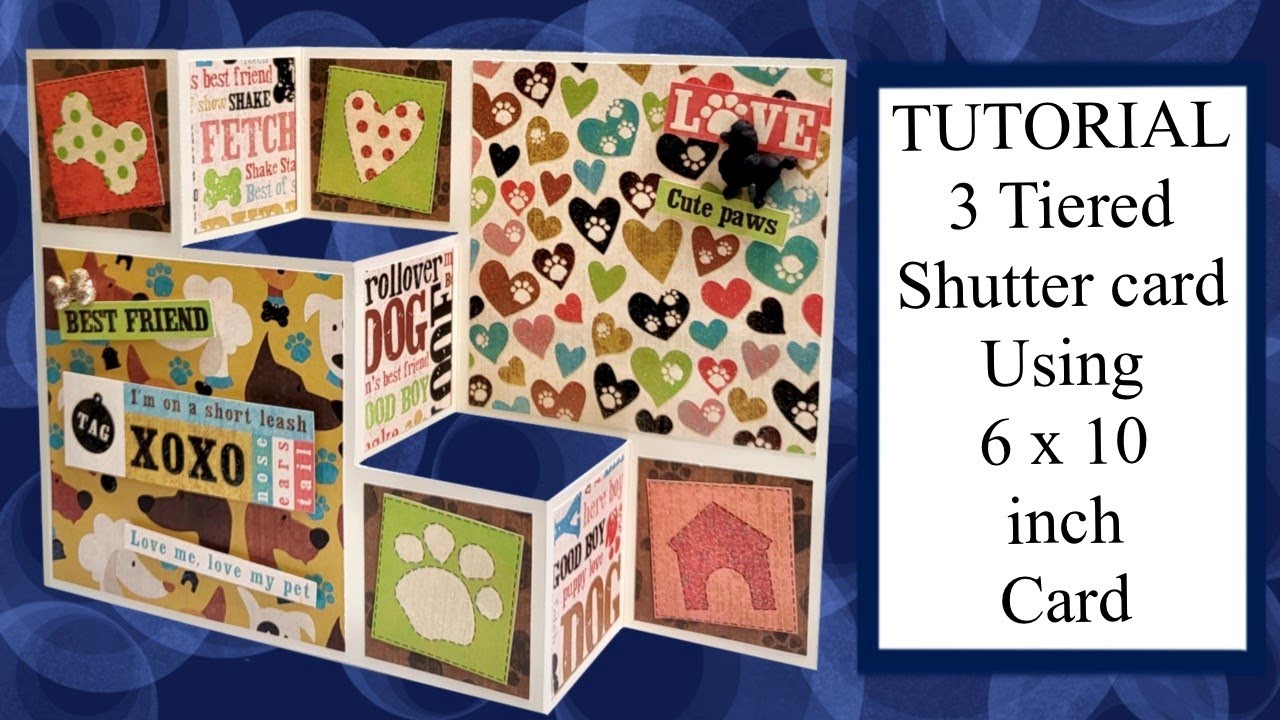 How to Tutorial 3 Tiered shutter card, Fancy Fun Clever card making folds DIY 3D Birthday Papercraft