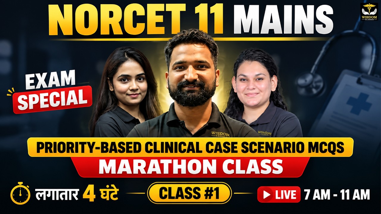 AIIMS NORCET 11 Mains Preparation | Priority Clinical Case-Based MCQs | NORCET 11 Mains Class 01