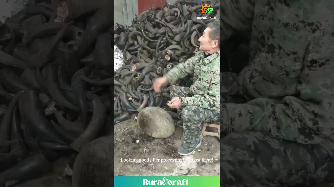 This Buffalo Horn Cleaning is Oddly SATISFYING! 🐃✨ What Are They Making?! 