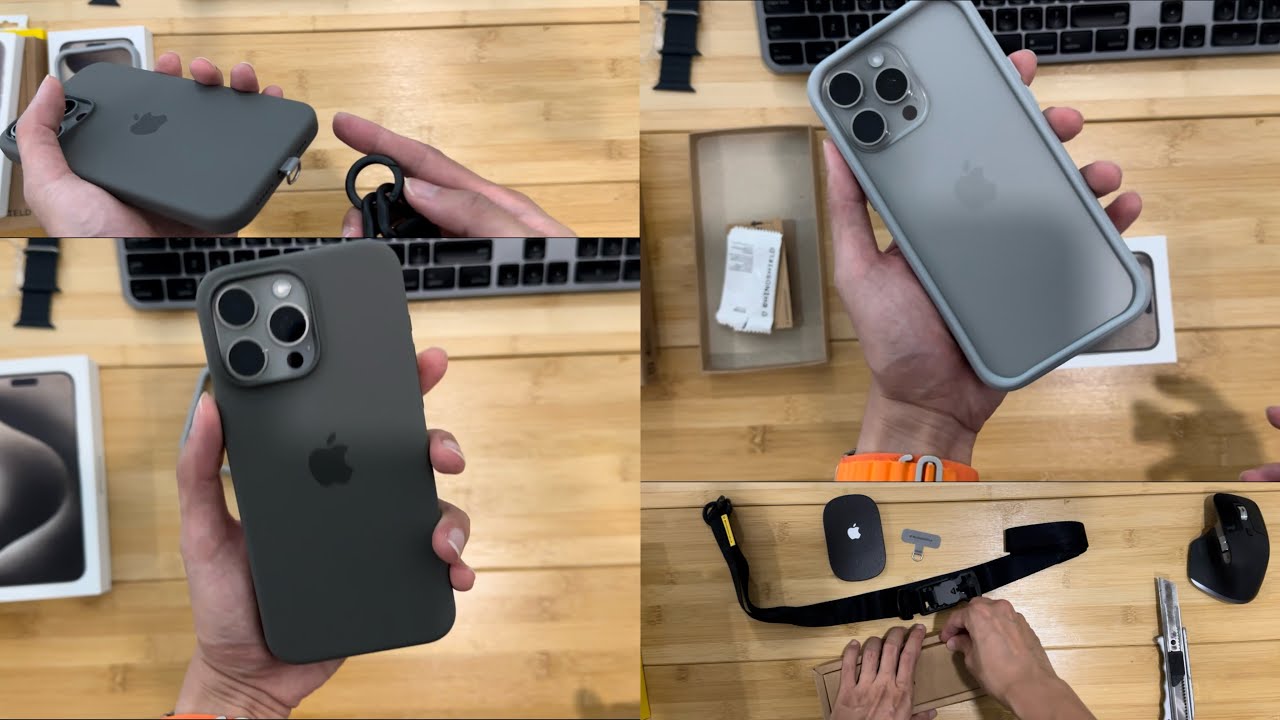 iPhone 15 pro max Natural Titanium Rhinoshield CrashGuard Utility Crossbody Lanyard Black unboxing