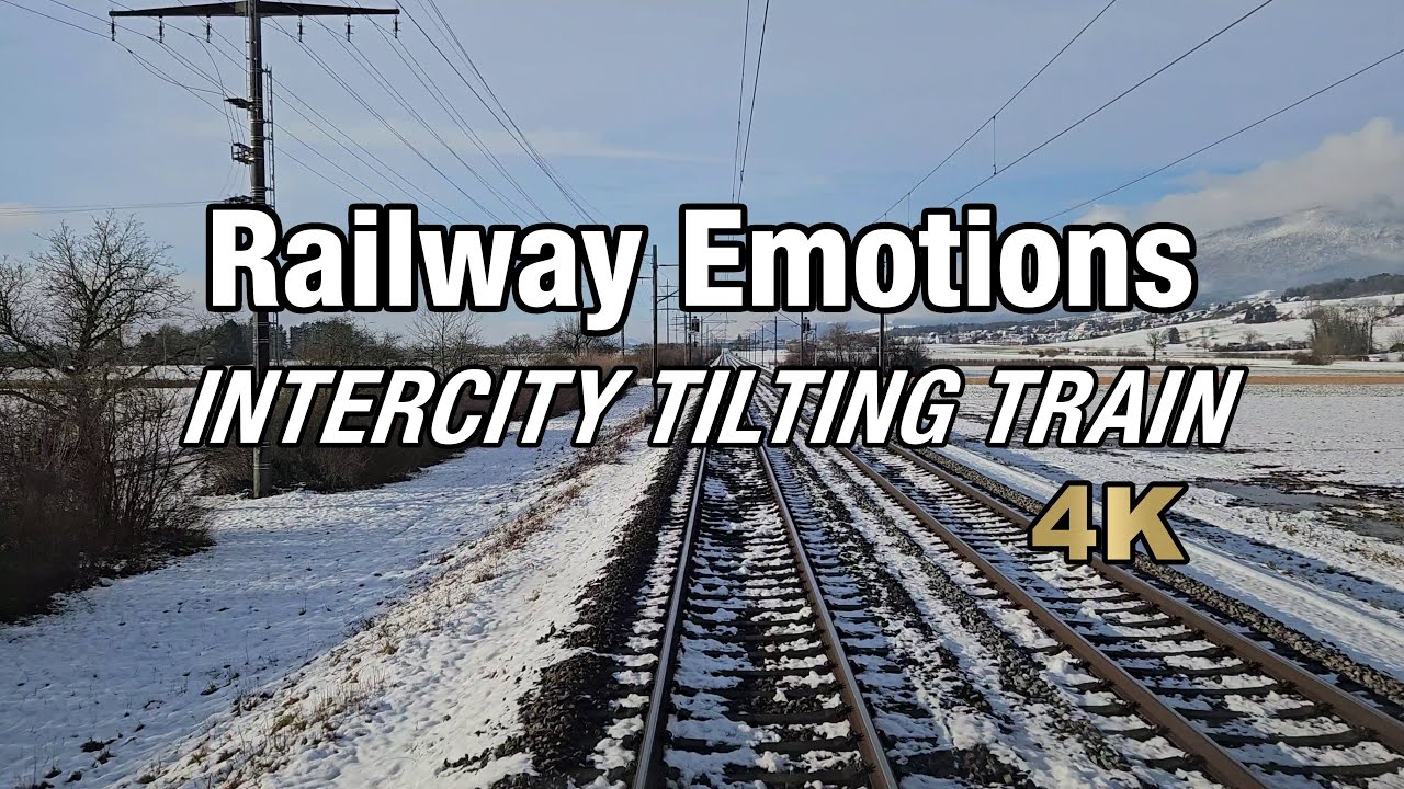 🚆 4K Cab ride through the country with a tilting train (Switzerland | IC5 St. Gallen - Biel/Bienne)