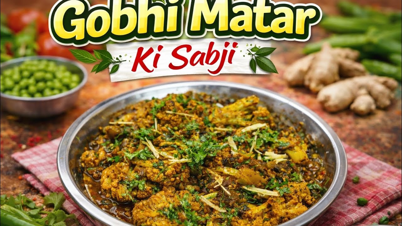 गोभी मटर मसाला साधारण सब्ज़ी , gobhi matar masala recipe, cauliflower peas recipe.