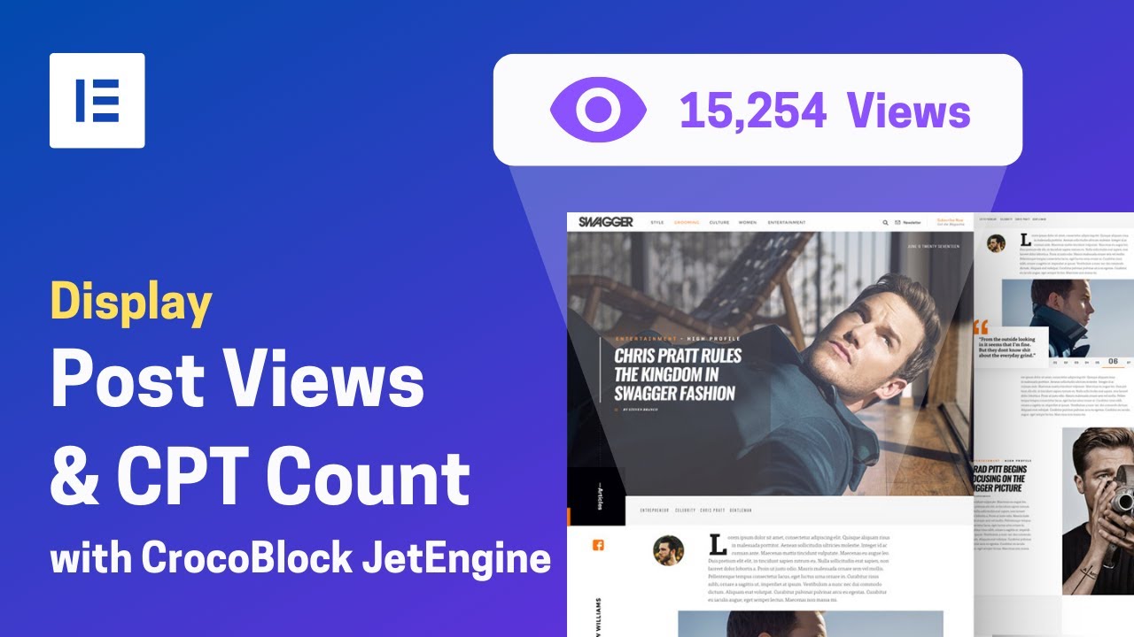 Отображение просмотров постов и количества CPT с помощью Crocoblock Jetengine | Elementor | WordP...