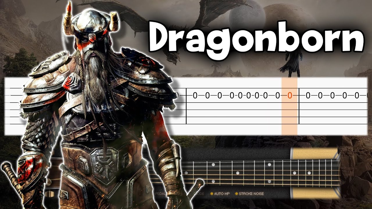 Skyrim Theme - Dragonborn - Guitar tutorial (TAB)
