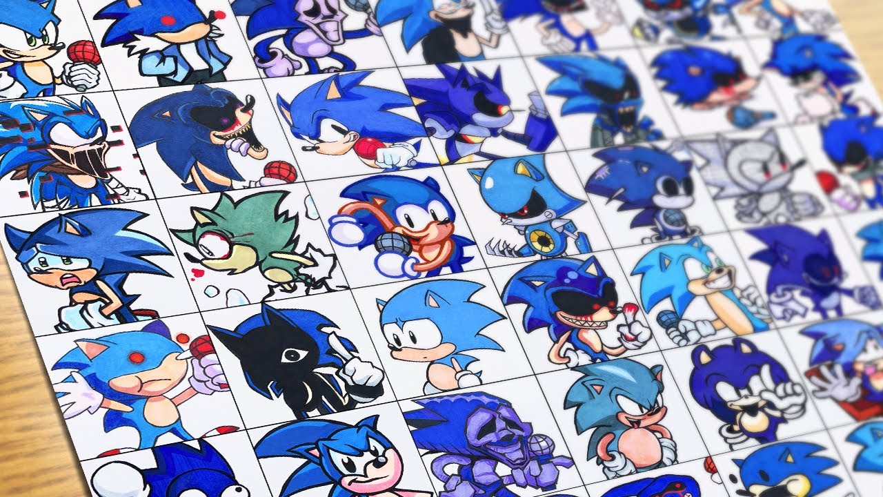 [Drawing FNF] All Sonic Mods / Different Mod of Sonic in FNF / Sonic the Hedgehog