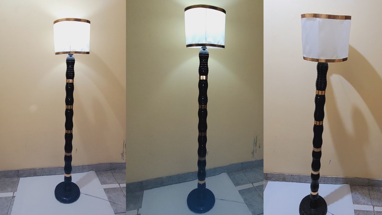 LAMPARA DE PIE CON BOTELLAS PLÁSTICAS - FLOOR LAMP WITH PLASTIC BOTTLES