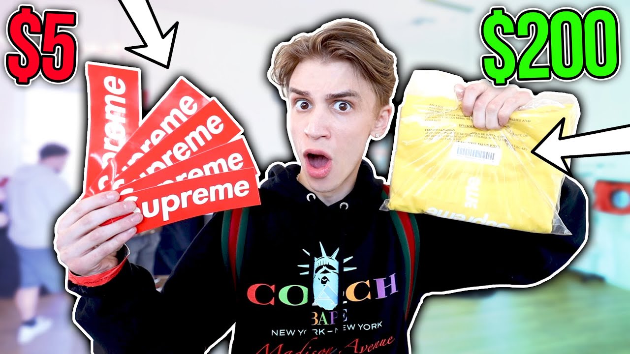 Trading a $5 Supreme Sticker to a $200 Supreme Box Logo! *Trade Up Challenge*
