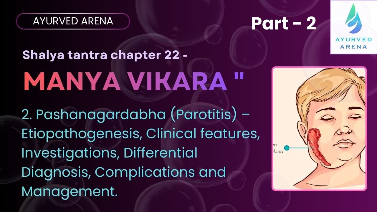Shalya ch 22 Manya Vikara part 2 Pashanagardabha (Parotitis) according to #ncism #bams