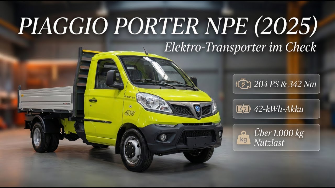 Piaggio Porter NPE (2025): Elektro-Transporter mit 204 PS im Check