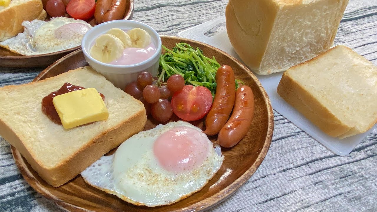 妻と娘にモテたい男が作る朝ごはん【手作り食パンワンプレート】
