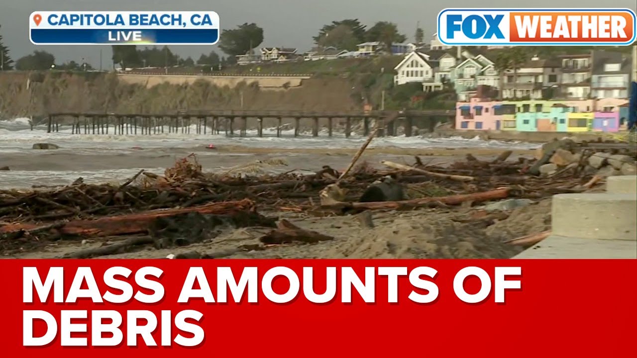Atmospheric River Pushes Mass Amounts Of Debris To California Coastline