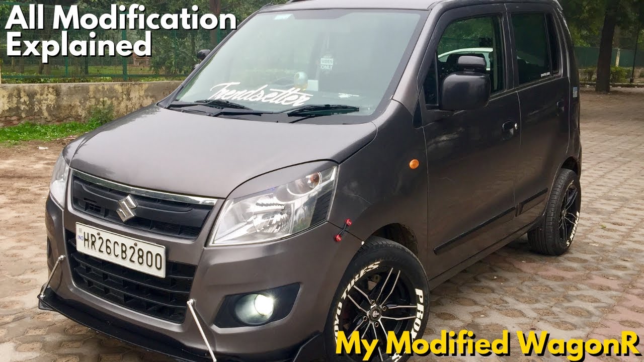 My Maruti Suzuki WagonR Modified | Customised Exhaust | Splitters | Alloy Wheels |Detailed Review