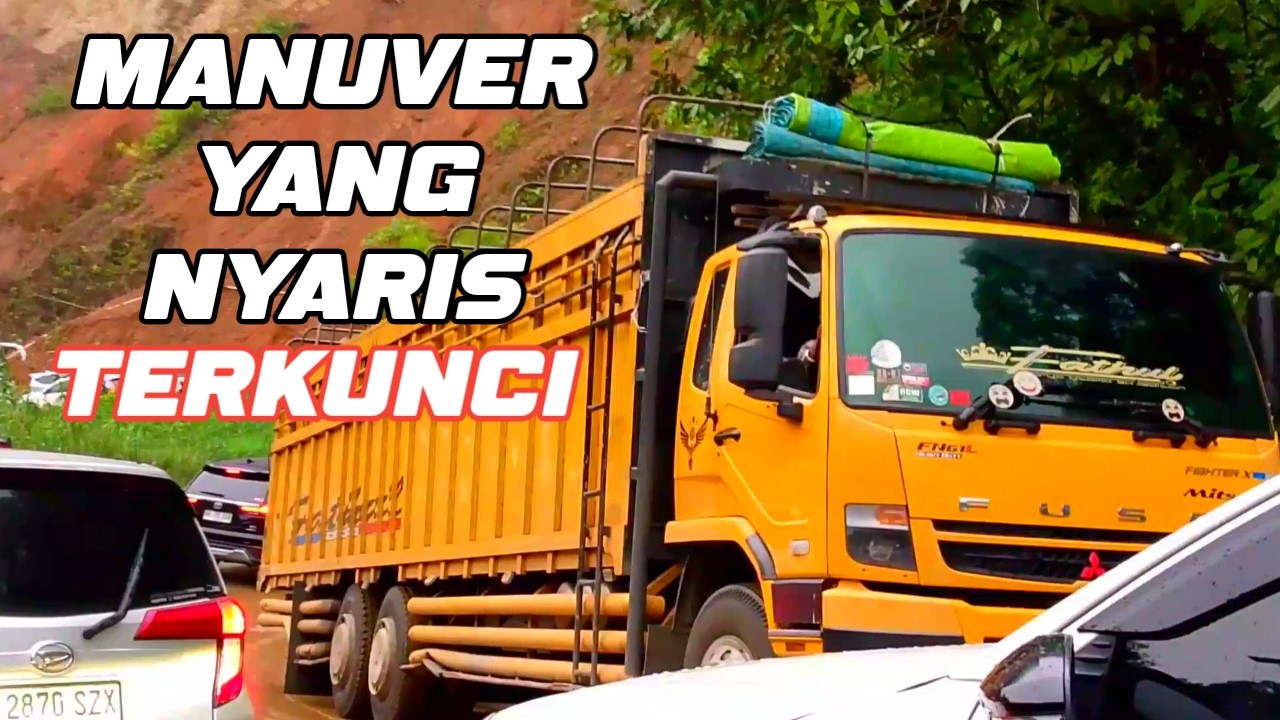 Rumit! Jalur Sempit & Licin, Truk Ini Nyaris Tak Bisa Bermanuver!