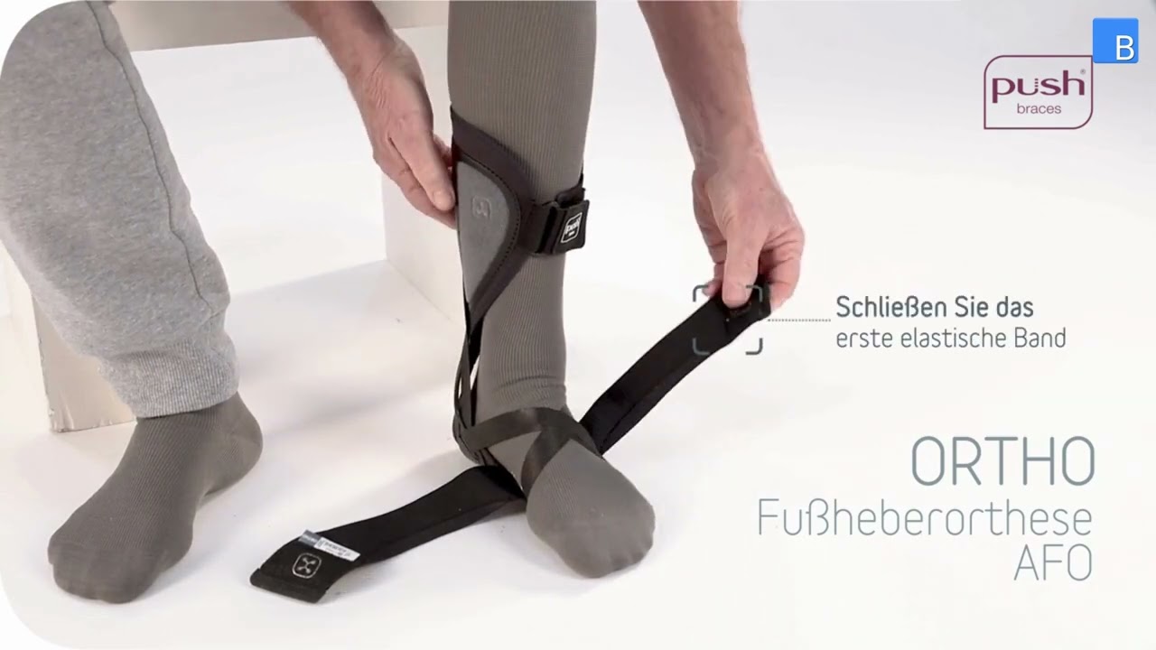 Push Ortho AFO Fussheber Orthese anlegen