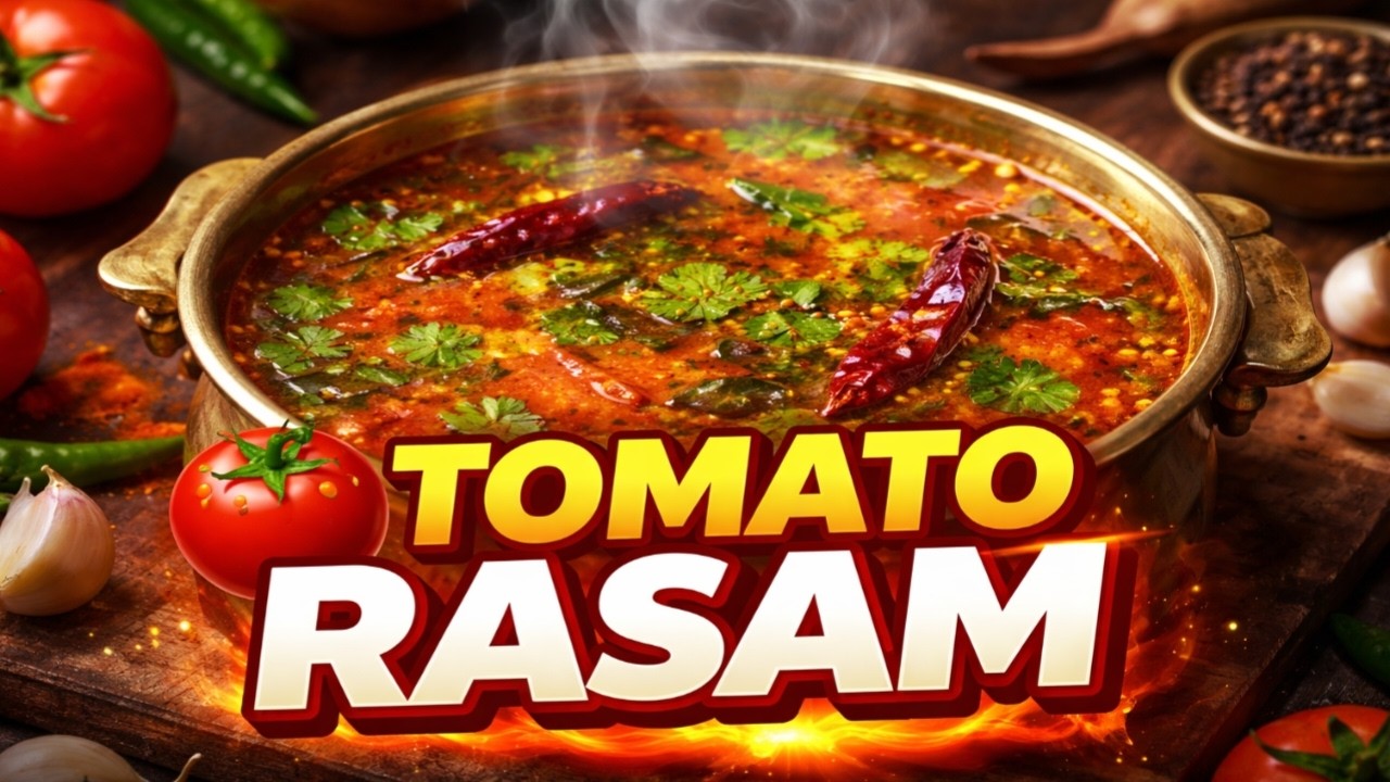 Hot & spicy tomato rasam Lakshmiworld25