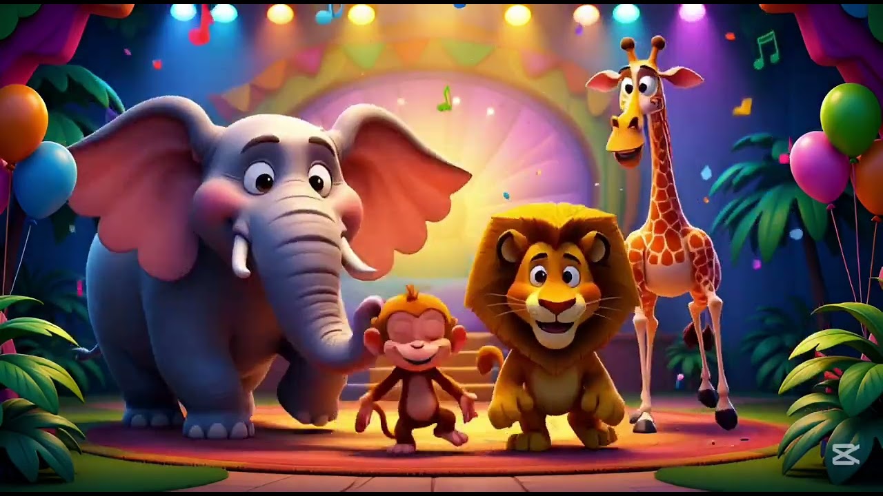 “The Elephant and His Animal Friends” for kids.#abc #nurseryrhymes #nurserysong #babysong 