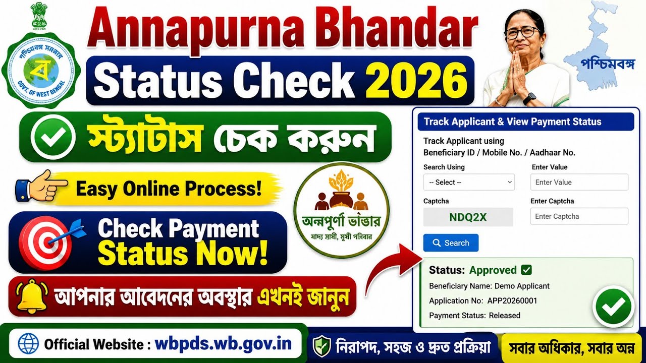 Annapurna Bhandar Status Check Kivabe Check Korbo 2026 | How To Check Annapurna Bhandar Status 2026 
