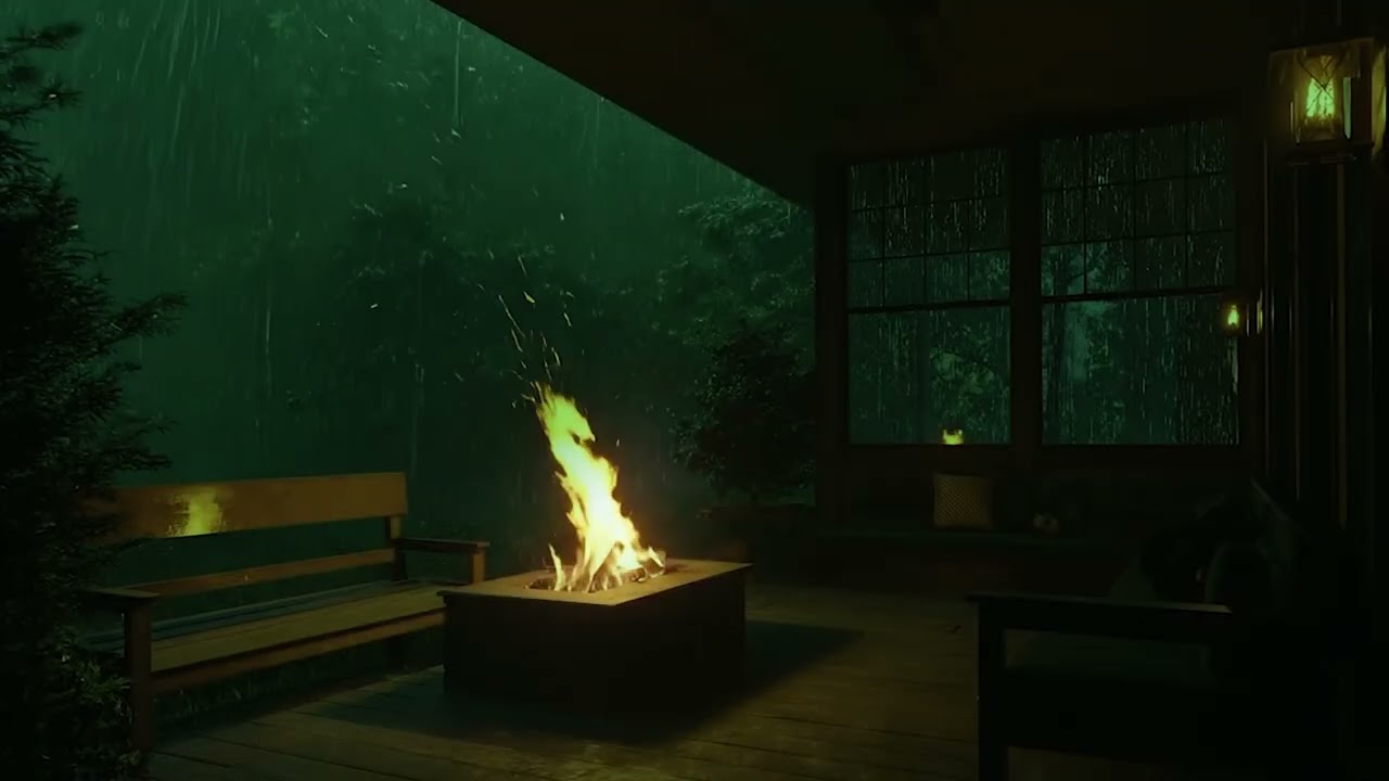 Midnight Thunderstorm and Heavy Rain 🌧 Relaxing Storm Ambience for Deep Sleep All Night