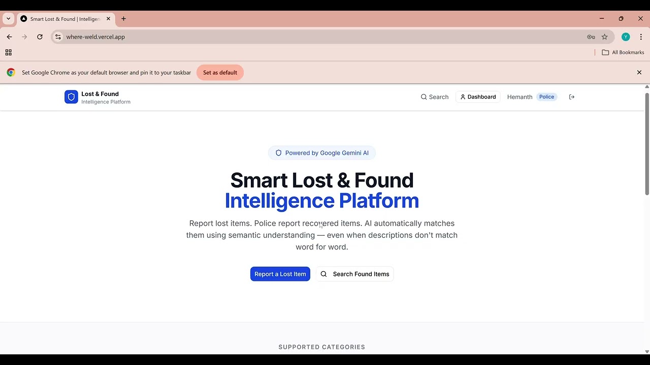 WHERE: AI-Powered Lost & Found Platform – Smart, Fast, Trustworthy