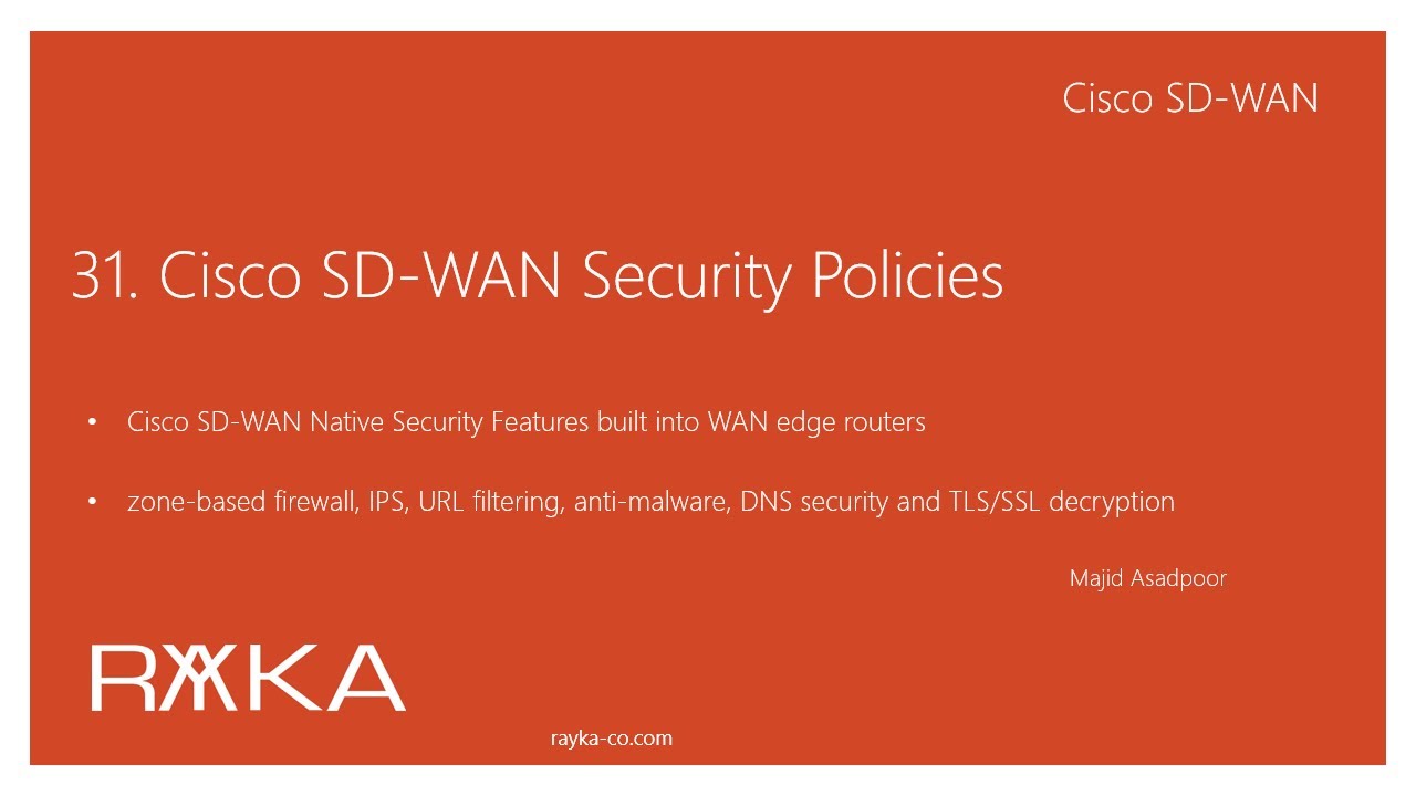 31. Политика безопасности Cisco SD-WAN