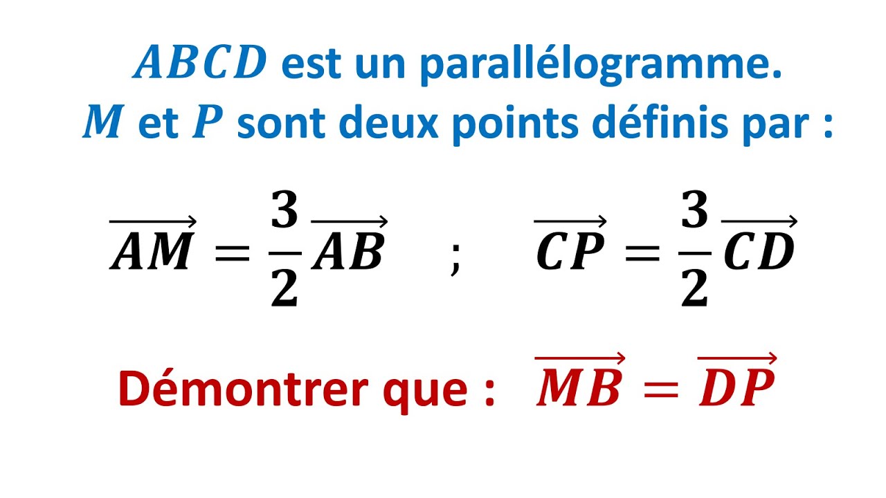 Exercice2 : Utiliser la relation de Chasles - Vecteurs et translation - 3eme année du Collège