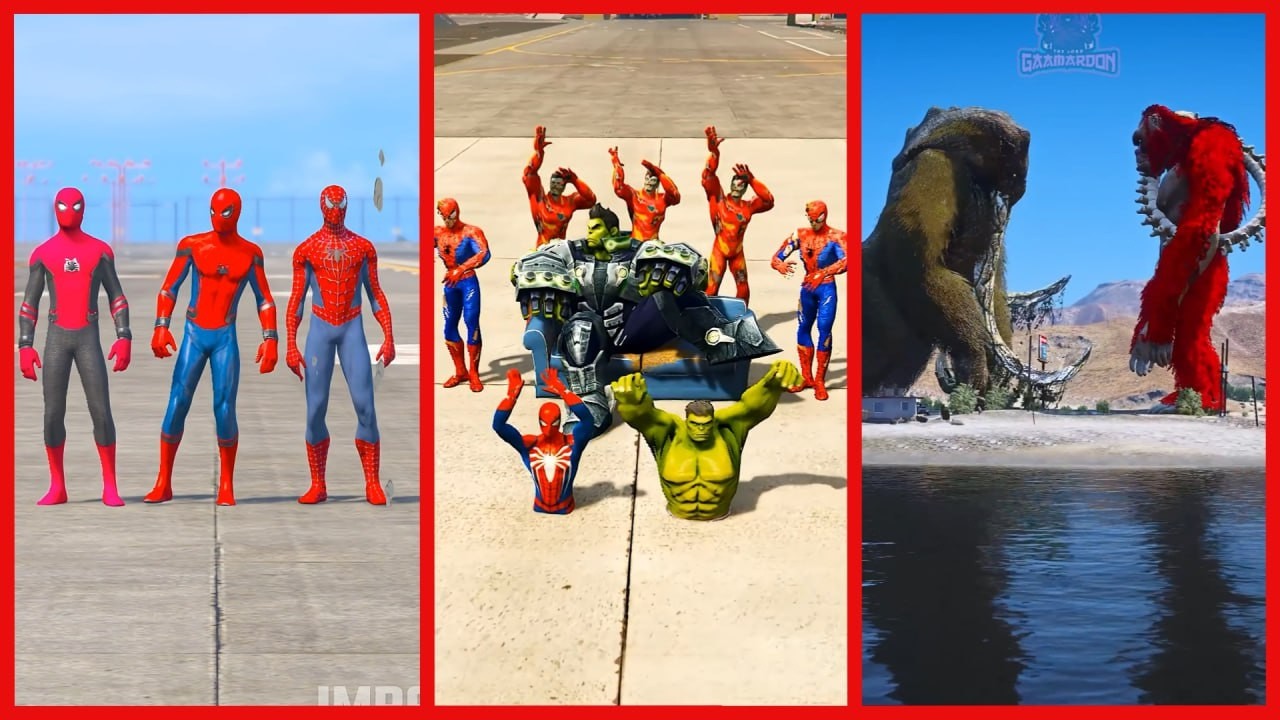 🍿 RED-SPIDERMAN,S VS YELLOW-SPIDERMAN,S BATTLE : GTA V🔥🆚 SPIDERMAN X HULK VS ZOMBIE IRONMAN