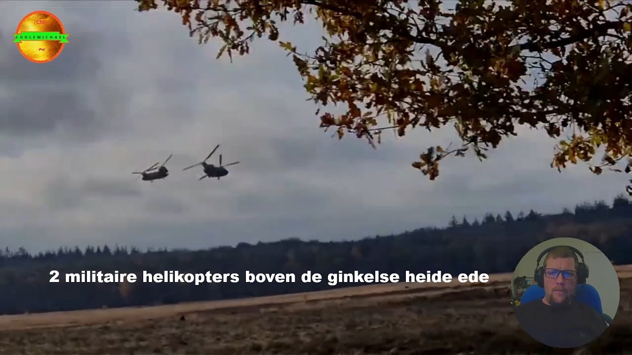 C͓̽O͓̽O͓̽L͓̽E͓̽ M͓̽I͓̽C͓̽H͓̽A͓̽E͓̽L͓̽ en 2 militaire helikopters boven de ginkelse heide ede