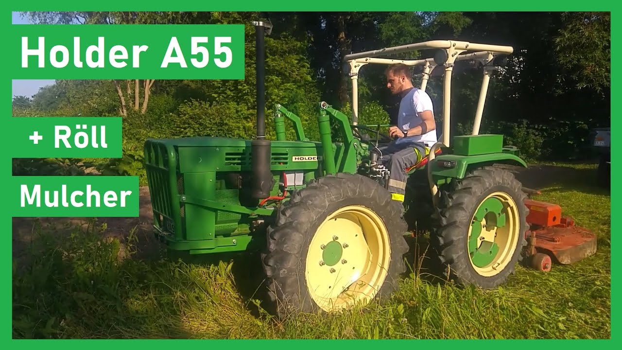Mulchen mit Holder A55 | Röll Compact 125-175 Doppelkreiselmulcher | Breitenverstellbar