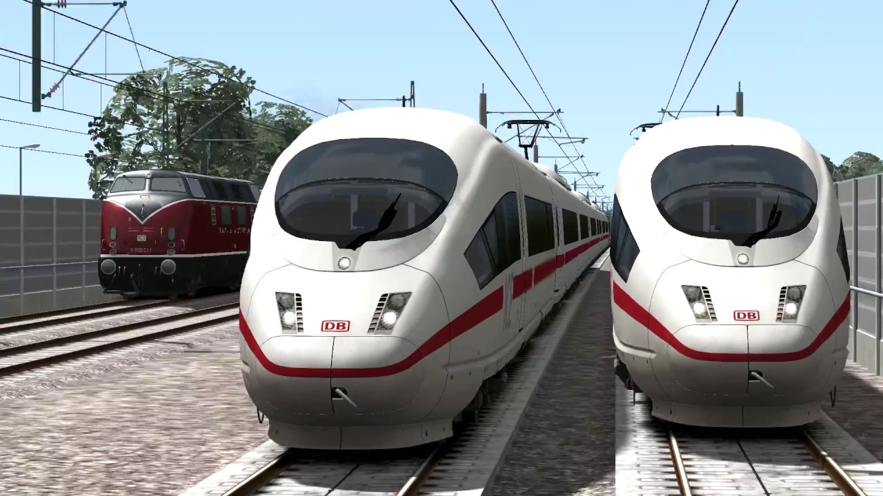 BR406 ICE 3 Parallelfahrt Augsburg - München Pasing NBS Führerstandsmitfahrt Train Simulator 2017