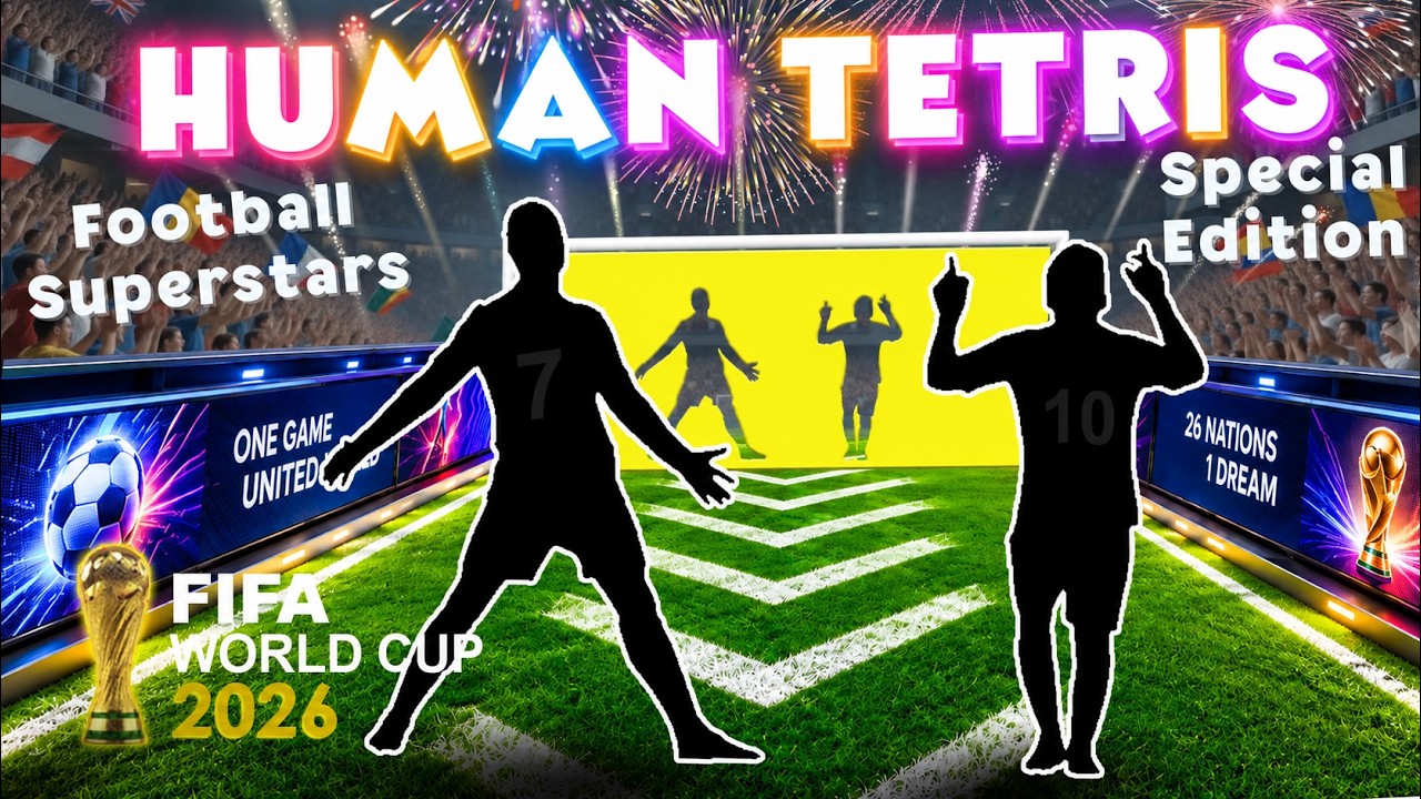 10 MINS HUMAN TETRIS | Immersive Interactive Warm Up - Football Stadium Edition - WORLD CUP 2026 4K