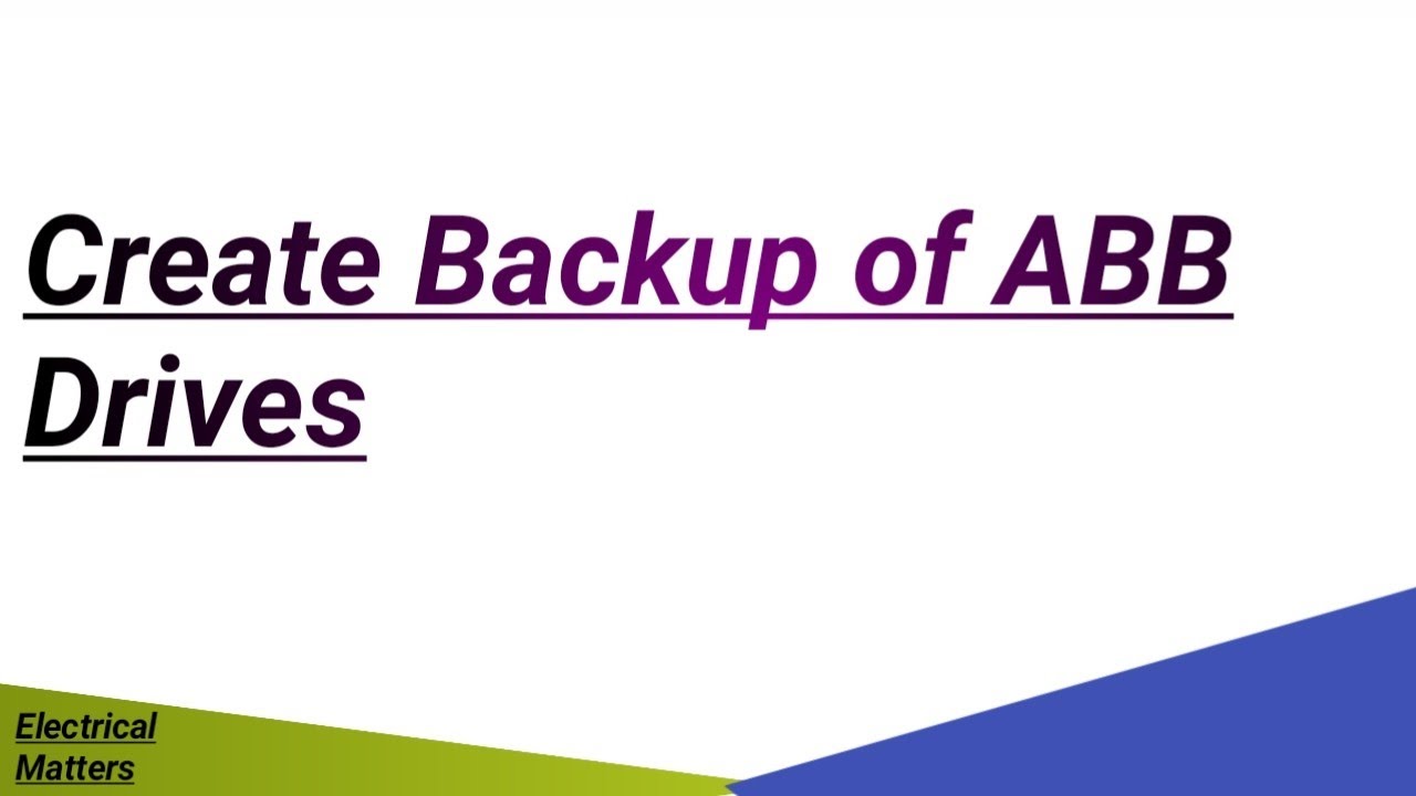 How to Create Back-up of ABB ACS-580 Drive