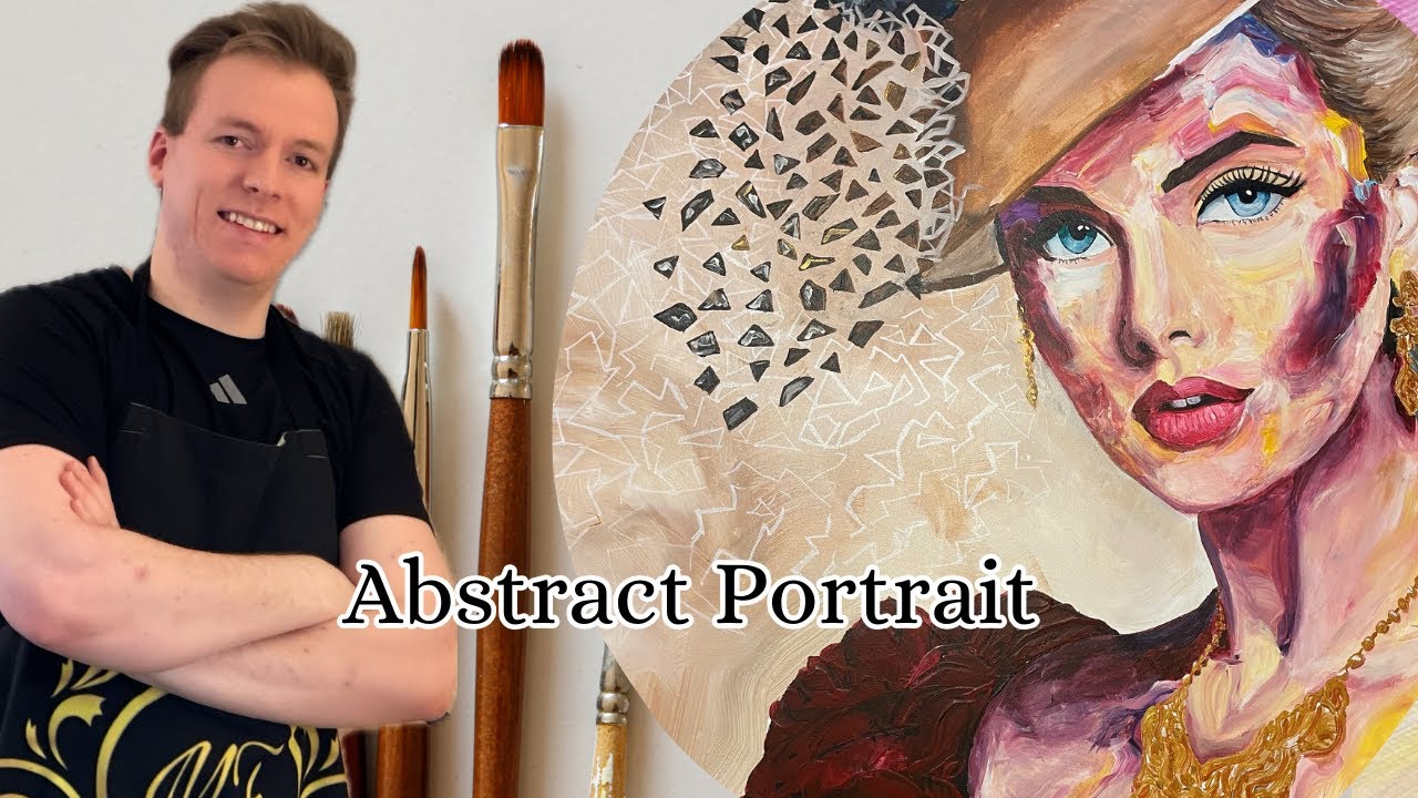 How to paint an abstract woman portrait | วาดภาพผู้หญิงสีอะคริลิค ￼ #portraitpainting #portrait