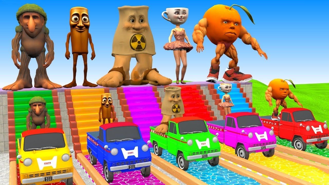 Long Slide Game With Cow Elephant Gorilla Hippopotamus Tiger 3d Animal Game Funny 3d Animals