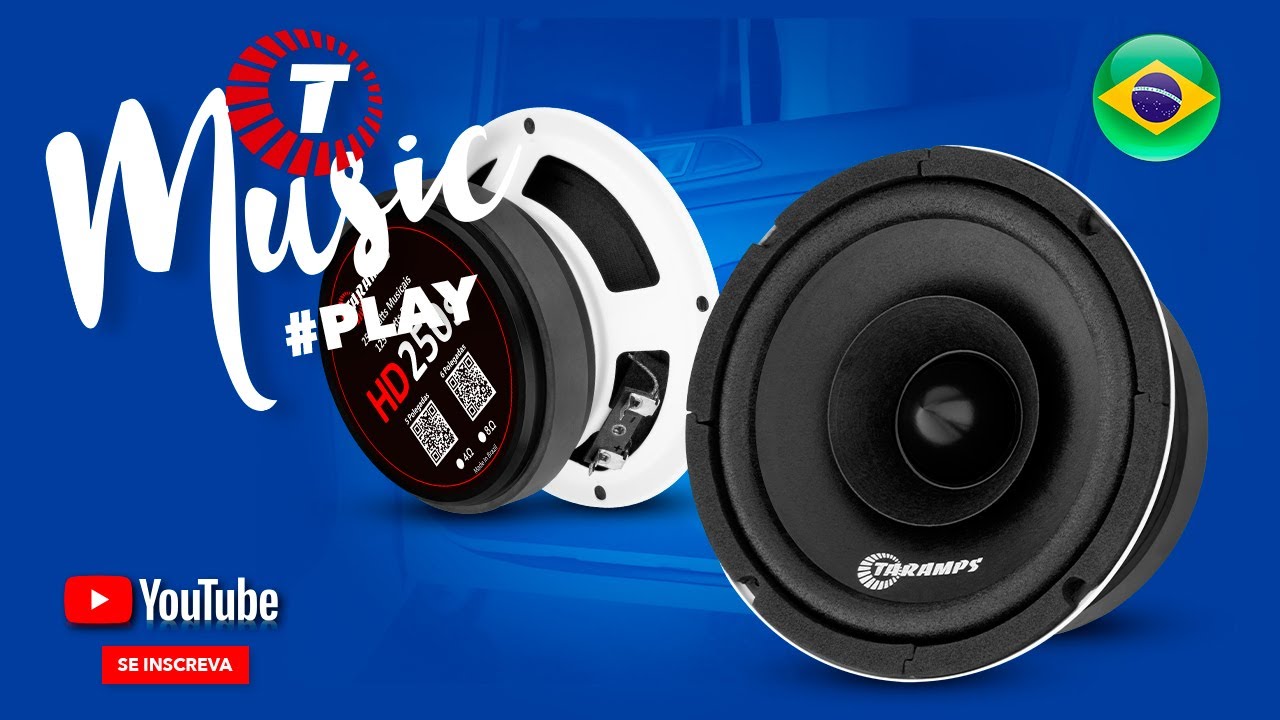 Alto-falante Taramps HD 250s 6 polegadas 125 watts RMS tocando | Taramps Music